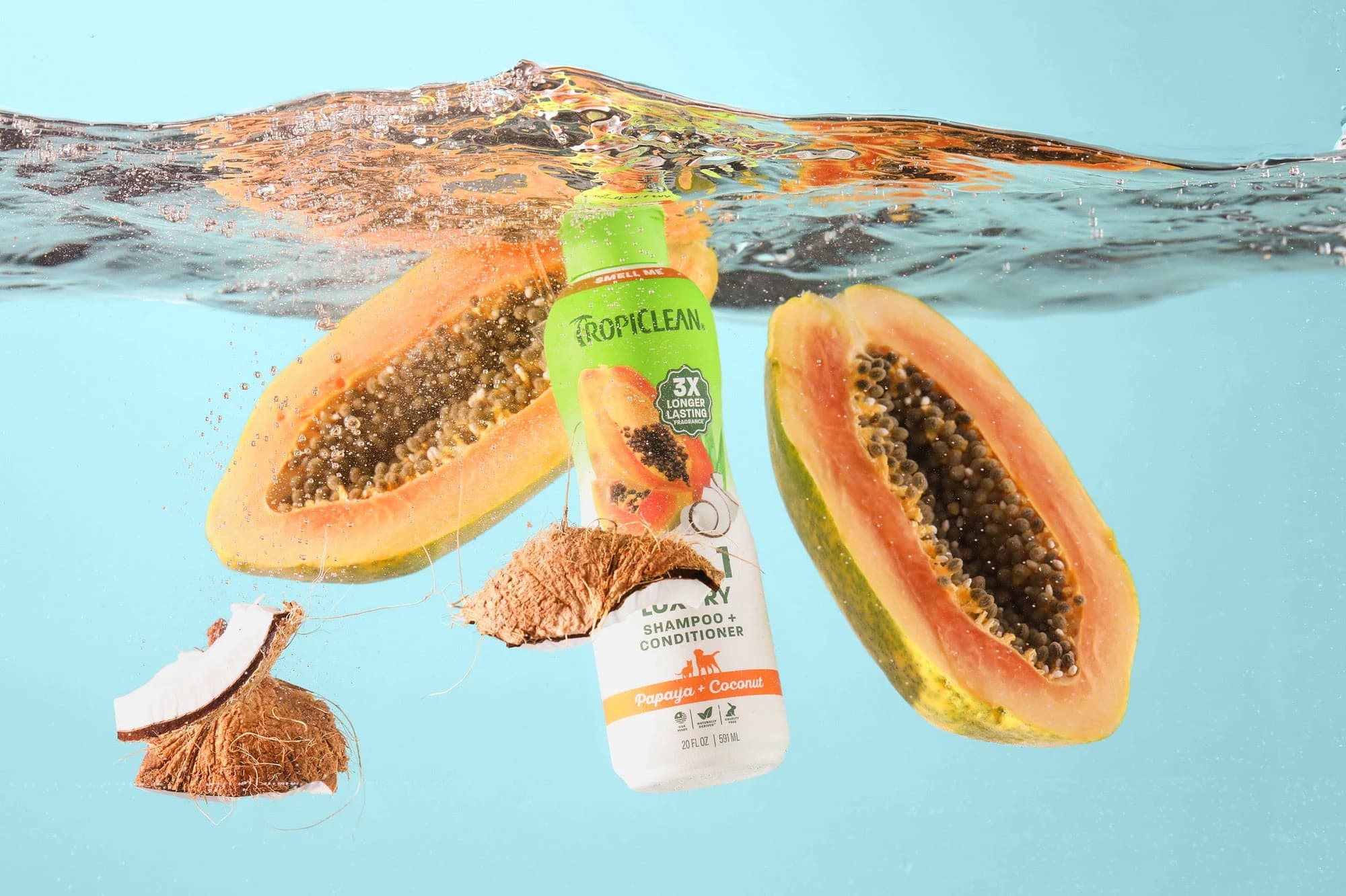 Shampoo Papaya + Coconut con ingredientes naturales